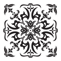 Hand drawing decorative tile pattern Italian majolica style N9