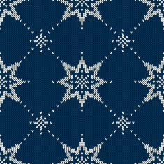 Knitted Sweater Design with Stars Seamless Pattern N3