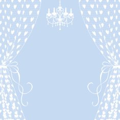 curtains and chandelier