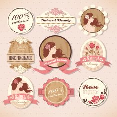 Set of beauty labels