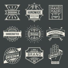 Retro design insignias logotypes set 10 Vector vintage elements