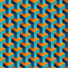 Isometric 3d shapes seamless pattern background