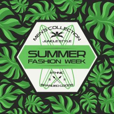 Summer fashion week flyer and seamless pattern N2