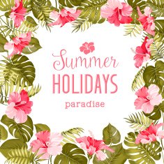 Tropical flower frame N2