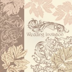 Wedding invitation with vintage flourishes