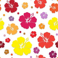 Floral hibiscus pattern N4