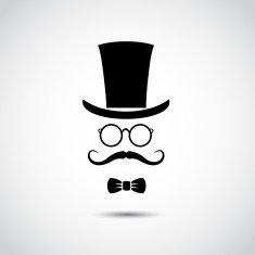 Gentleman face Icon isolated on white background N2
