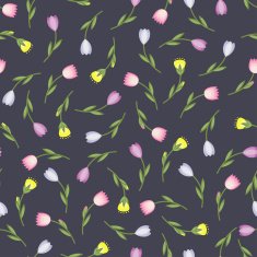 seamless spring summer tiny flowers vector pattern