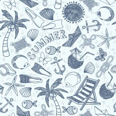 Vector beach seamless pattern Summer background N3