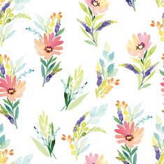 Watercolor flower pattern N143