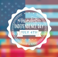 independence day label on blurred vintage us flag N2