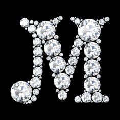 diamond letters with gemstones N50