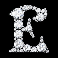 diamond letters with gemstones N51