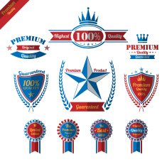 Vintage premium quality labels set N18