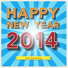 Happy new year retro poster N2