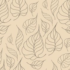 Seamless pattern with leaves in vintage style