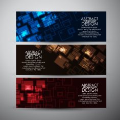 Vector banners set with Abstract square background N2