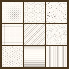 Set of 9 simple seamless monochrome patterns Part 1