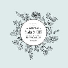Hand drawn herb composition Floral template Vector illustration N5