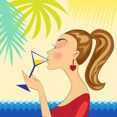 Woman drinking cocktail