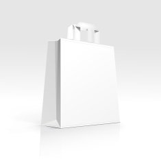 Empty Shopping Bag on White Background N3