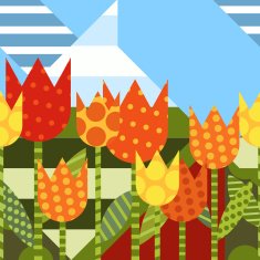 Vector floral seamless background Flat creative illustration