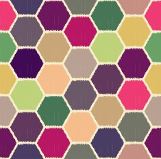 seamless multicolor honeycomb tiles pattern