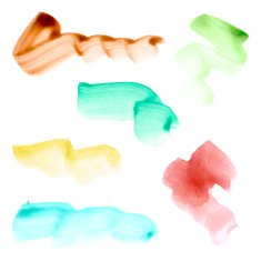 Vector watercolor stains and brush strokes set N2