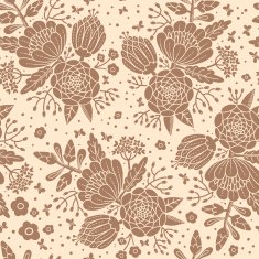 Seamless vintage pattern with decorative flowers