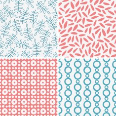Set of seamless abstract and floral patterns