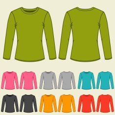 Set of templates colored sweatshirts for women