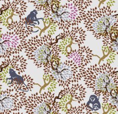 Abstract floral seamless pattern Trees and monkeys Exotic fore N3
