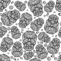 Halloween and day of the Dead scull Vector seamless pattern N2