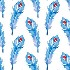 Watercolor feather pattern N5