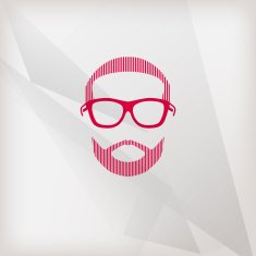 illustration with a male face hipster