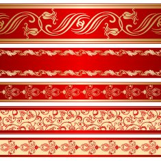 Vector set of decorative ribbon N4