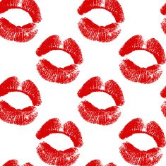 Vector seamless background Red lips prints