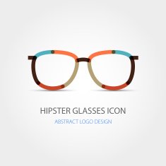 Hipster glasses icon Abstract logo design Vector
