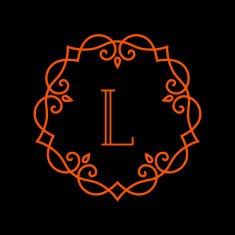 Monogram template logo design Line style N4