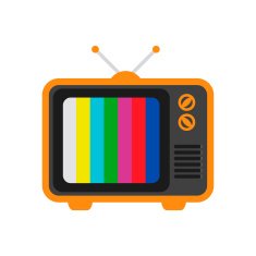 Isolated icon old TV