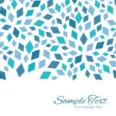 Vector blue mosaic texture horizontal border card template
