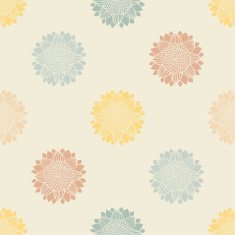 Seamless pattern with hand-drawn silhouettes sunflowers