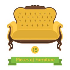 furniture antique sofa baroque flat design N2