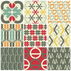Retro different vector seamless patterns N4