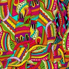 Seamless pattern background with abstract ornaments Hand draw illustration N9