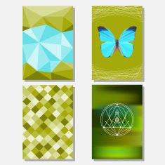 Bright set with geometric butterfly and polygonal cover