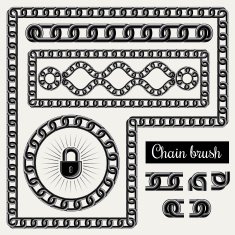 Decorative chain design elements and brush for illustrator N5