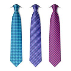 Houndstooth and zigzag patterns ties