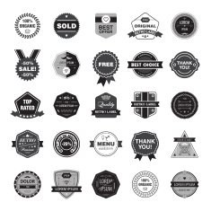 vector set of retro hipster badges
