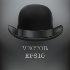 Black bowler hat on a white background vector